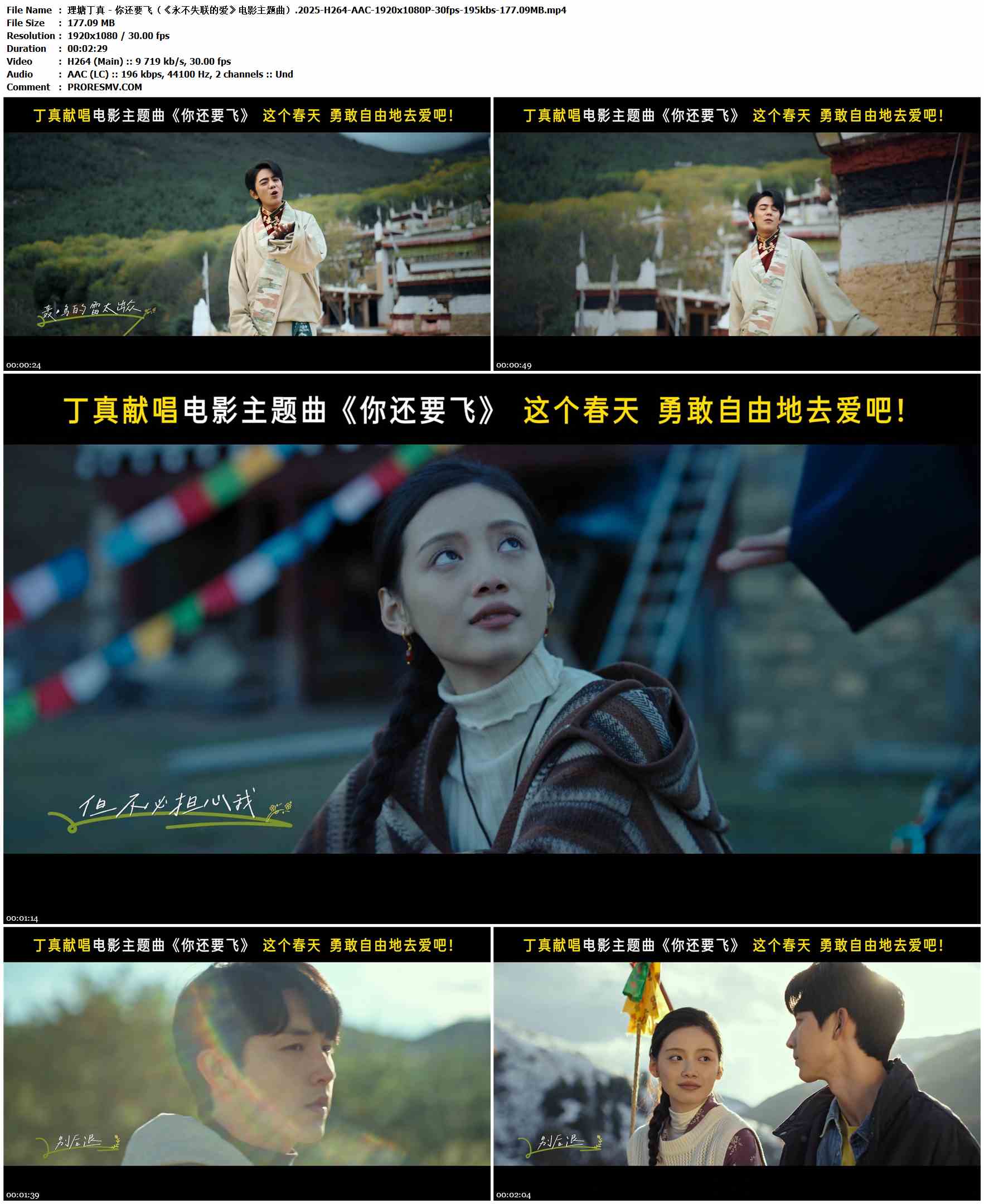 理塘丁真 - 你还要飞（《永不失联的爱》电影主题曲）.2025-H264-AAC-1920x1080P-30fps-195kbs-177.09MB官方MV_高清MV